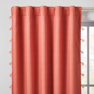 Pink Blackout Curtain Panel 42x63 Pillowfort Tassel Kids Room Decor